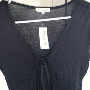 black cover up dress with front tie